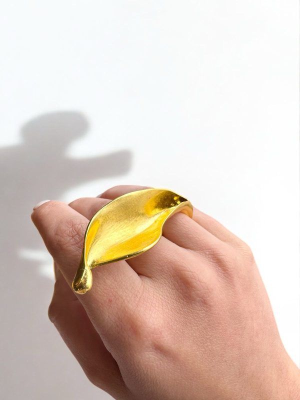 Anillo Hoja Dorado - Imagen 3