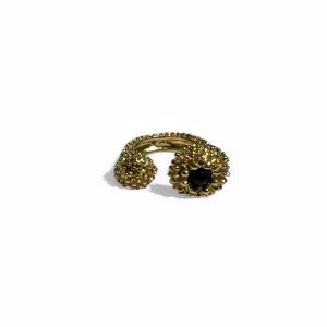 Anillo abierto Dorado de agata