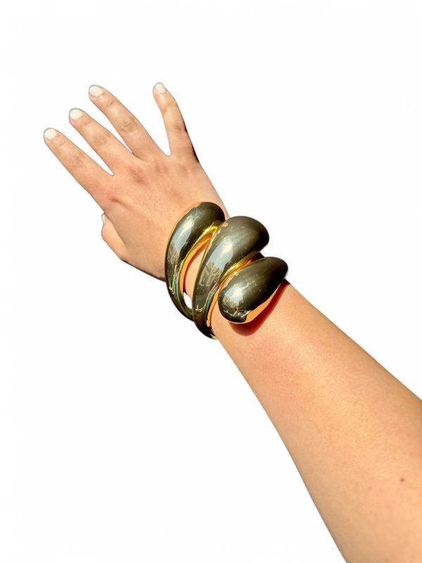Pulsera Curvas Big Dorada - Imagen 2