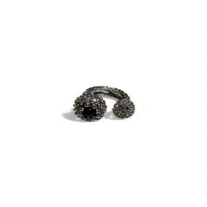 Anillo abierto Plateado de agata