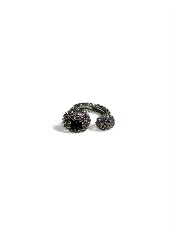 Anillo abierto Plateado de agata