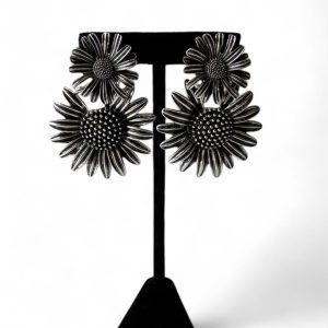 Aretes Girasol Plateado
