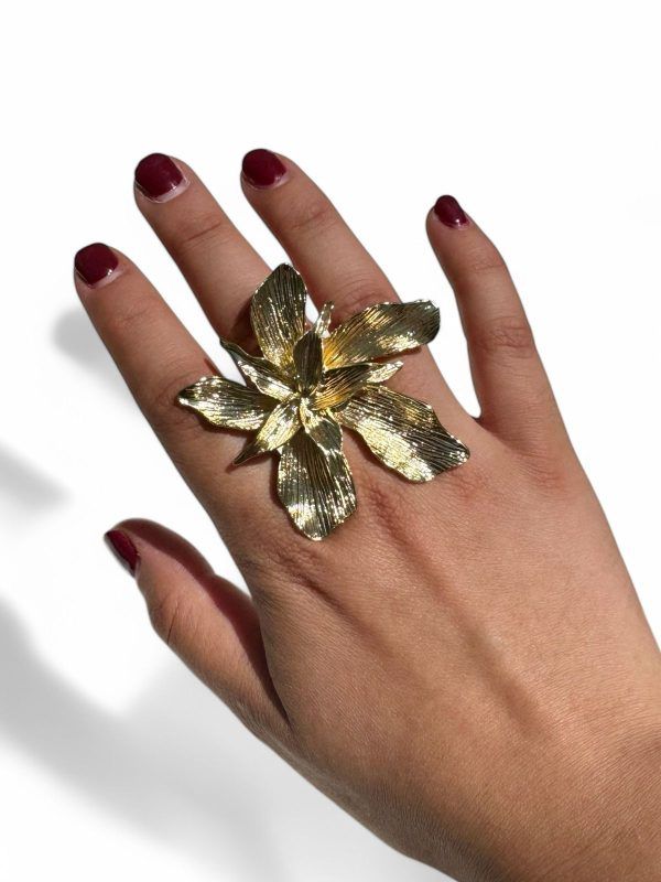 Anillo Flor Dorada - Imagen 2