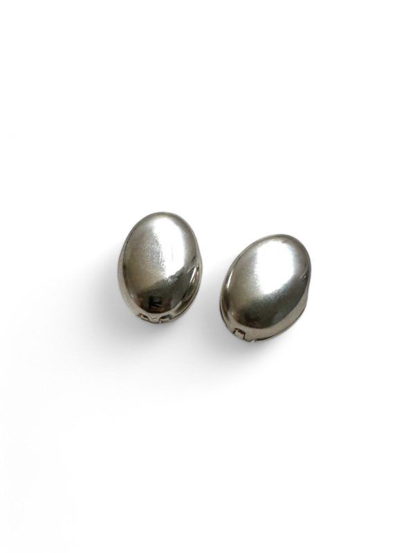 Aretes clip Ovalo Plateado - Imagen 2