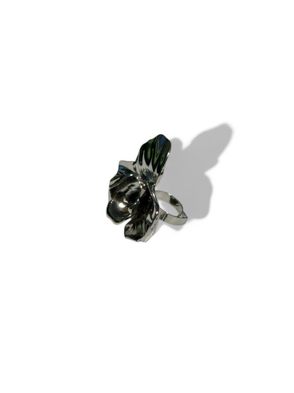 Anillo Flor Plateado - Imagen 2