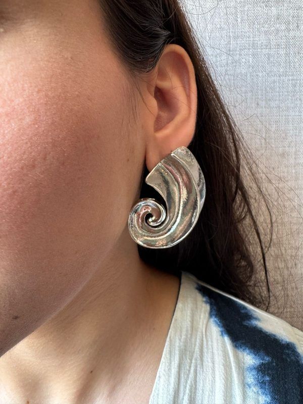 Aretes Caracol Plateado - Imagen 2